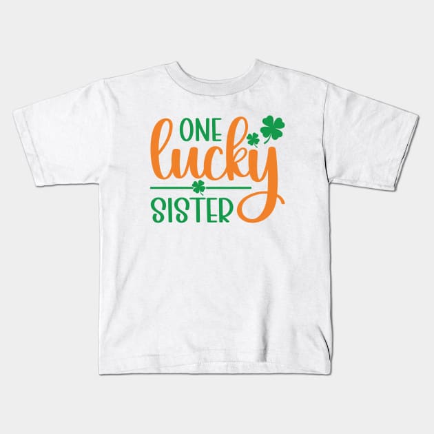 One Lucky Sister Kids T-Shirt by Astramaze